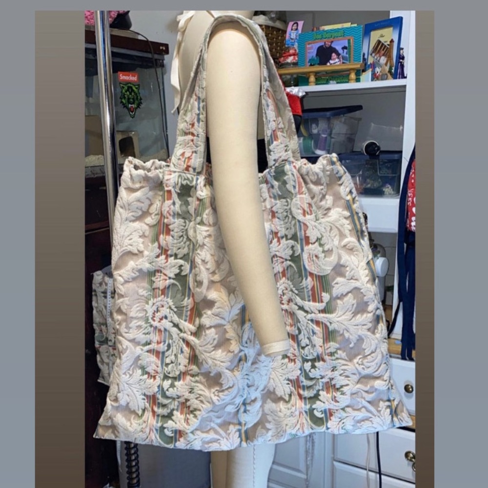 Handmade Multi use jumbo tote ** 25 1/2 inch width - 24 inch height **